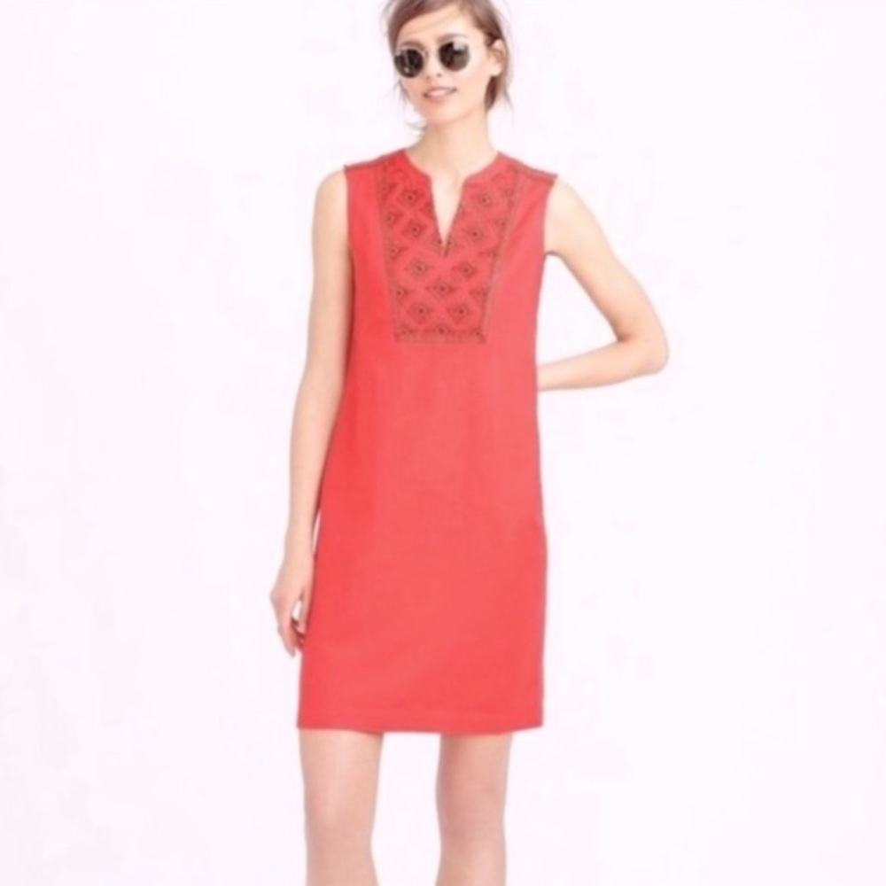 J. Crew Red Sleeveless Dress